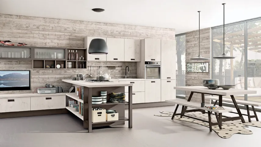 Cucina Moderna Kyra con penisola di Creo