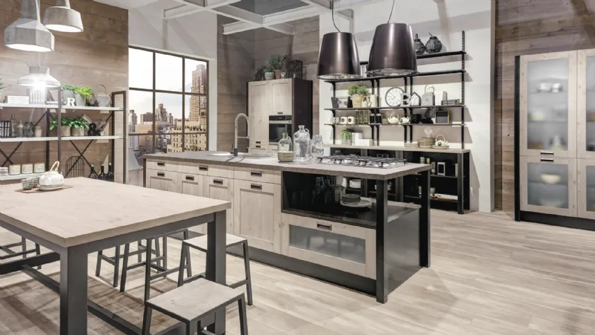 Cucina Moderna Kyra Telaio con isola di Creo