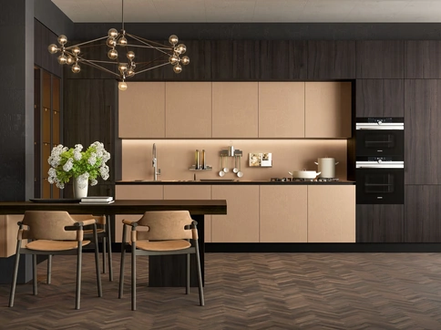 Cucina Moderna lineare Clover Design 03 in gres e legno di Lube