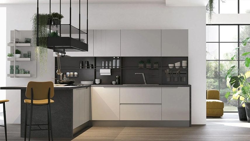 Cucina Moderna con penisola Luna 02 di Lube