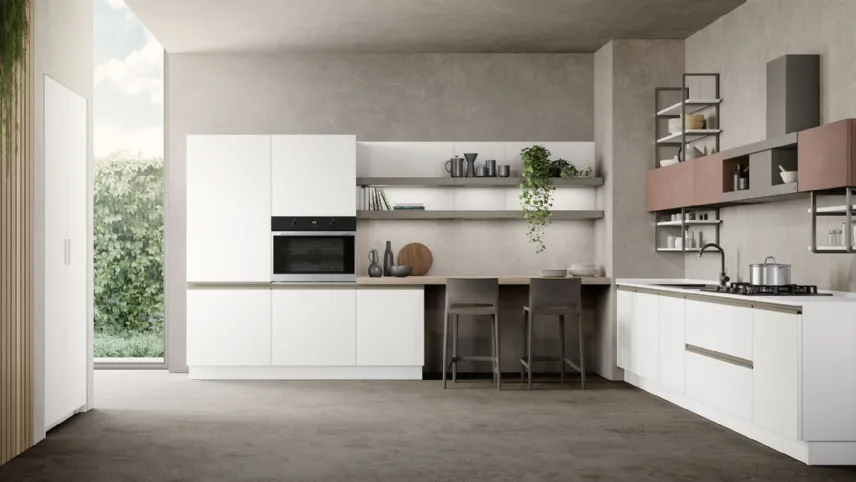 Cucina Moderna ad angolo Unica 02 di Lube