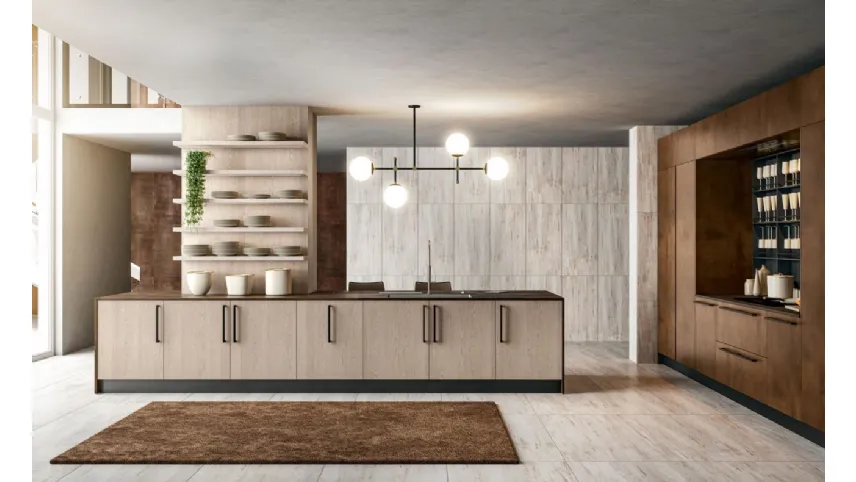 Cucina moderna in legno di rovere Clover Design Lux-05 Lube