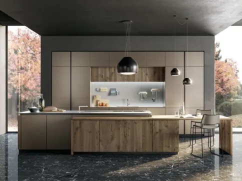Cucina moderna in rovere e laccato Oltre Design Lux 01 Lube
