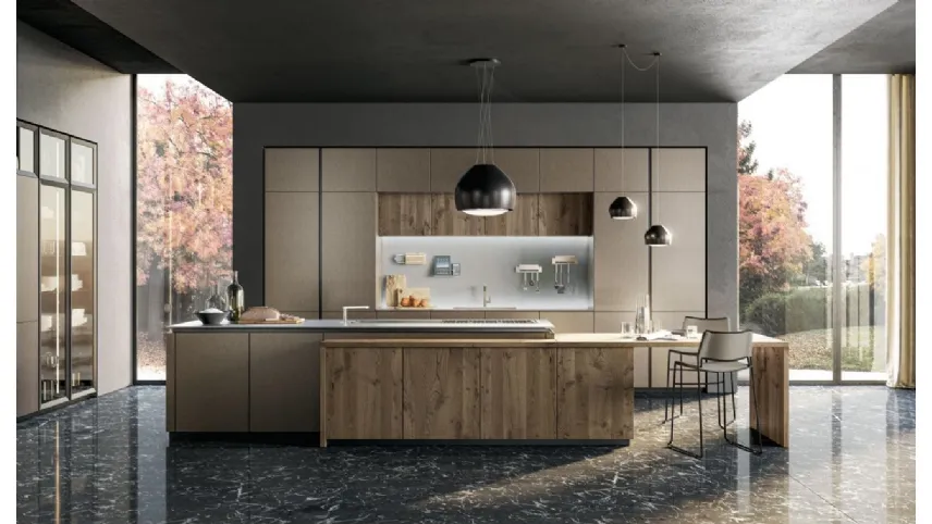 Cucina Moderna con isola Oltre Design Lux 01 di Lube