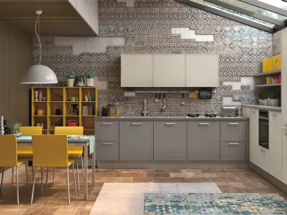 Cucina Moderna Rewind angolare laccato di Creo