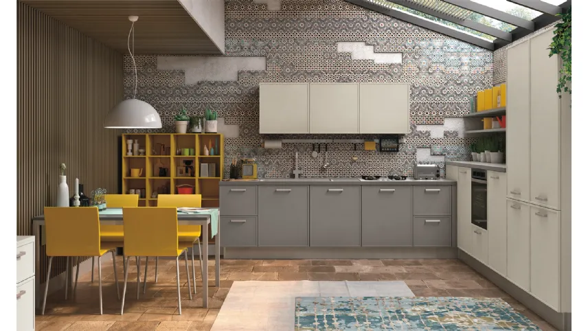Cucina Moderna Rewind angolare laccato di Creo