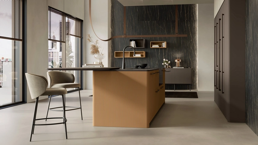 Cucina Moderna con isola Shade Lab 01 di Lube