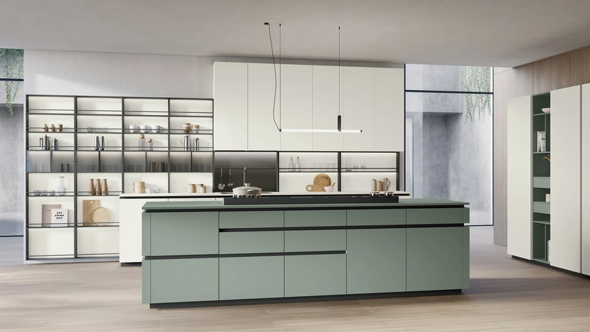 Cucina Moderna con isola Shade Lab 03 di Lube