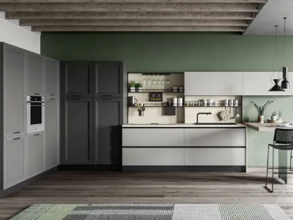 Cucina Moderna Smart Carbone e Polvere angolare di Creo