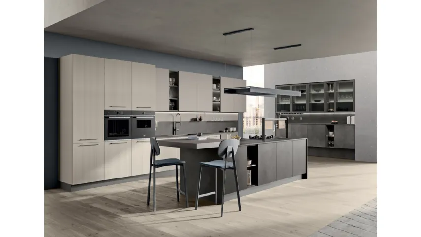 Cucina Moderna Tablet con isola di Creo