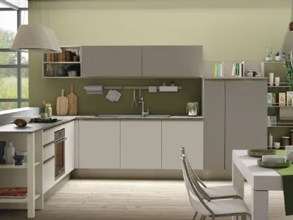 Cucina Moderna angolare Tablet in Laccato Opaco di Creo