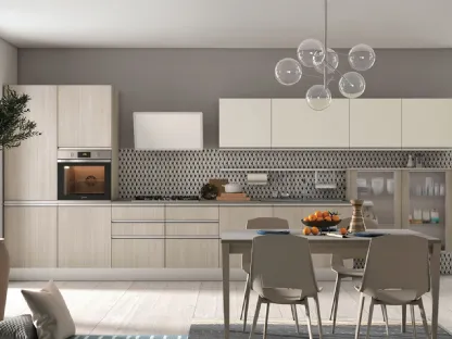 Cucina Moderna lineare Tablet finitura Rovere Luna di Creo