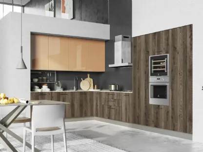 Cucina Moderne angolare Tablet finitura Rovere Tablà di Creo