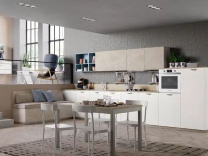 Cucina Moderna Tablet Wood in Rovere Bianco di Creo
